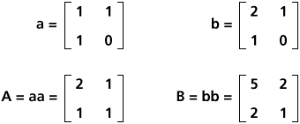 a, b, A, and B matrices